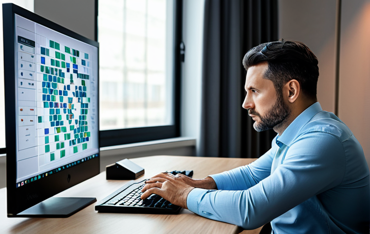 A focused male professional, aged 30s, wearing a modest yet stylish business casual outfit, sits at a sleek, minimalist desk in a modern, well-lit study. He is intently gazing at a holographic display in front of him, which subtly projects abstract strategic game elements like interconnected nodes and flowcharts, symbolizing character builds and routes. His posture is natural, reflecting deep concentration and mastery. The room is tidy with subtle tech accents, conveying an atmosphere of calm expertise. fully clothed, modest clothing, appropriate attire, professional dress, safe for work, appropriate content, professional, perfect anatomy, correct proportions, natural pose, well-formed hands, proper finger count, natural body proportions, high quality, professional photography.