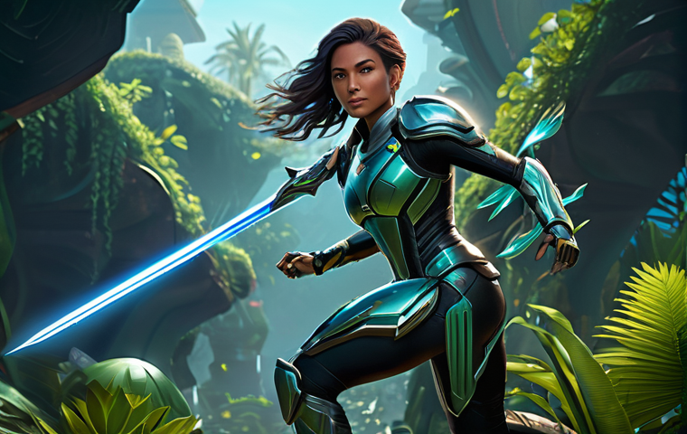 이터널리턴 미션 완료 보상 - **Prompt:** "A male Eternal Return character, perhaps Hyunwoo, is standing in a vibrant, slightly fu...