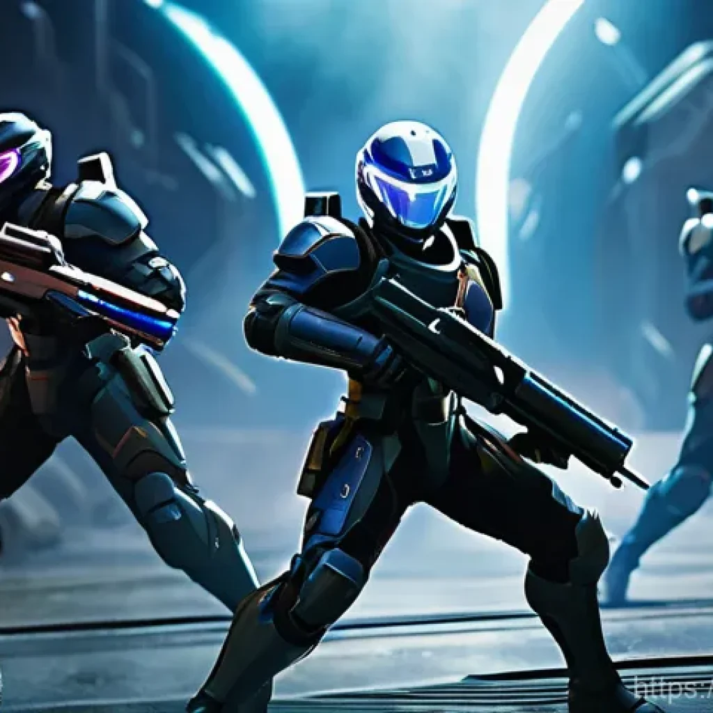 이터널리턴 클랜전 공략 - **Prompt:** A dynamic, action-packed scene from Eternal Return, showcasing three anime-style charact...