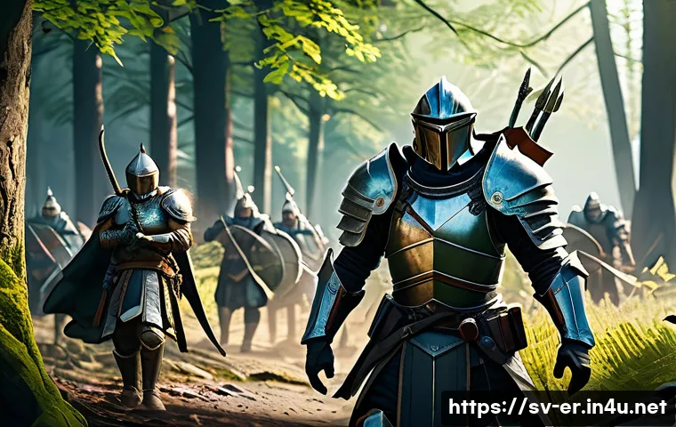 이터널리턴 캐릭터 선택의 중요성 - A dynamic team battle scene from a fantasy survival game, featuring a diverse group of characters wi...