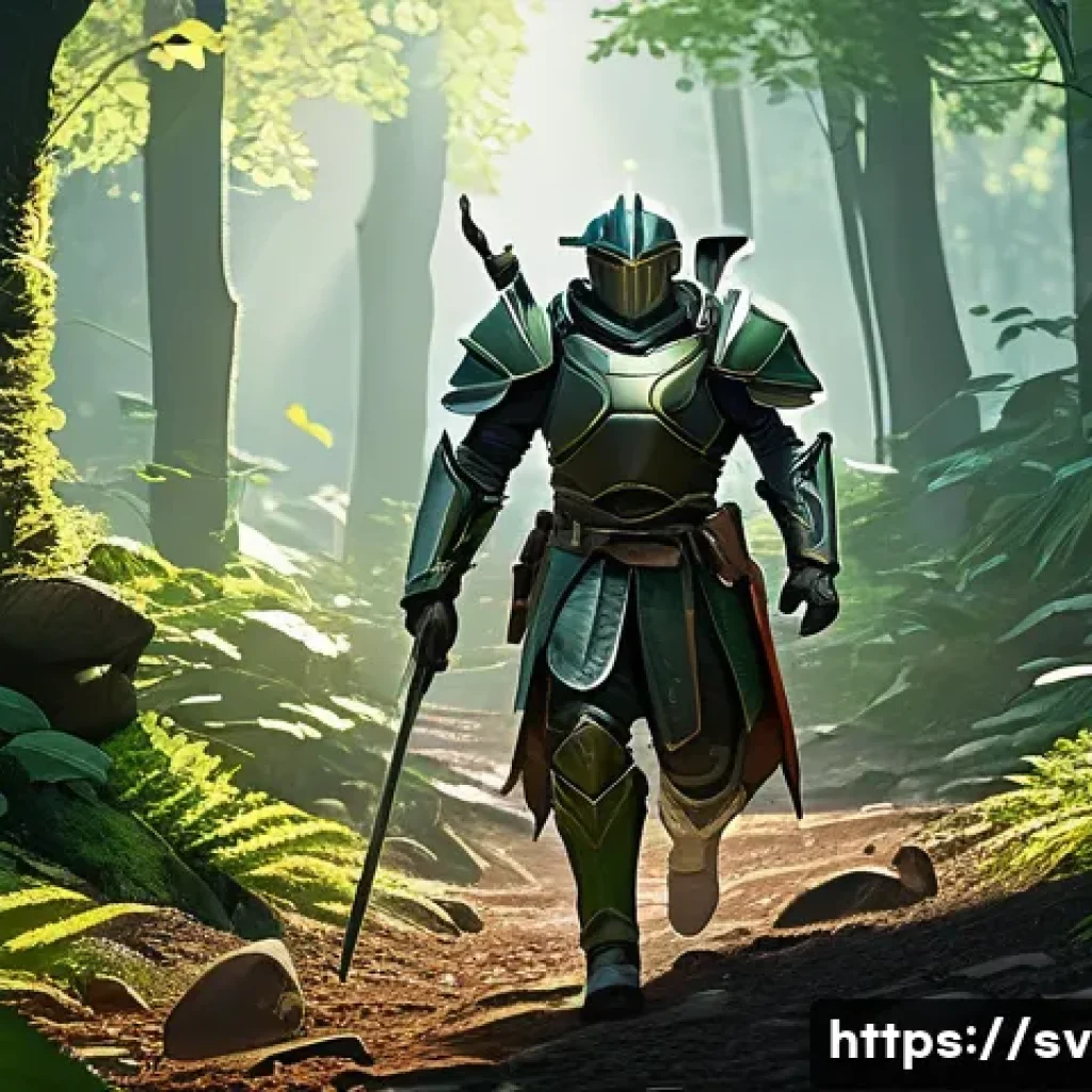 이터널리턴 레벨별 아이템 추천 - A dynamic early-game scene in a fantasy battle arena featuring a lightly armored agile character wea...