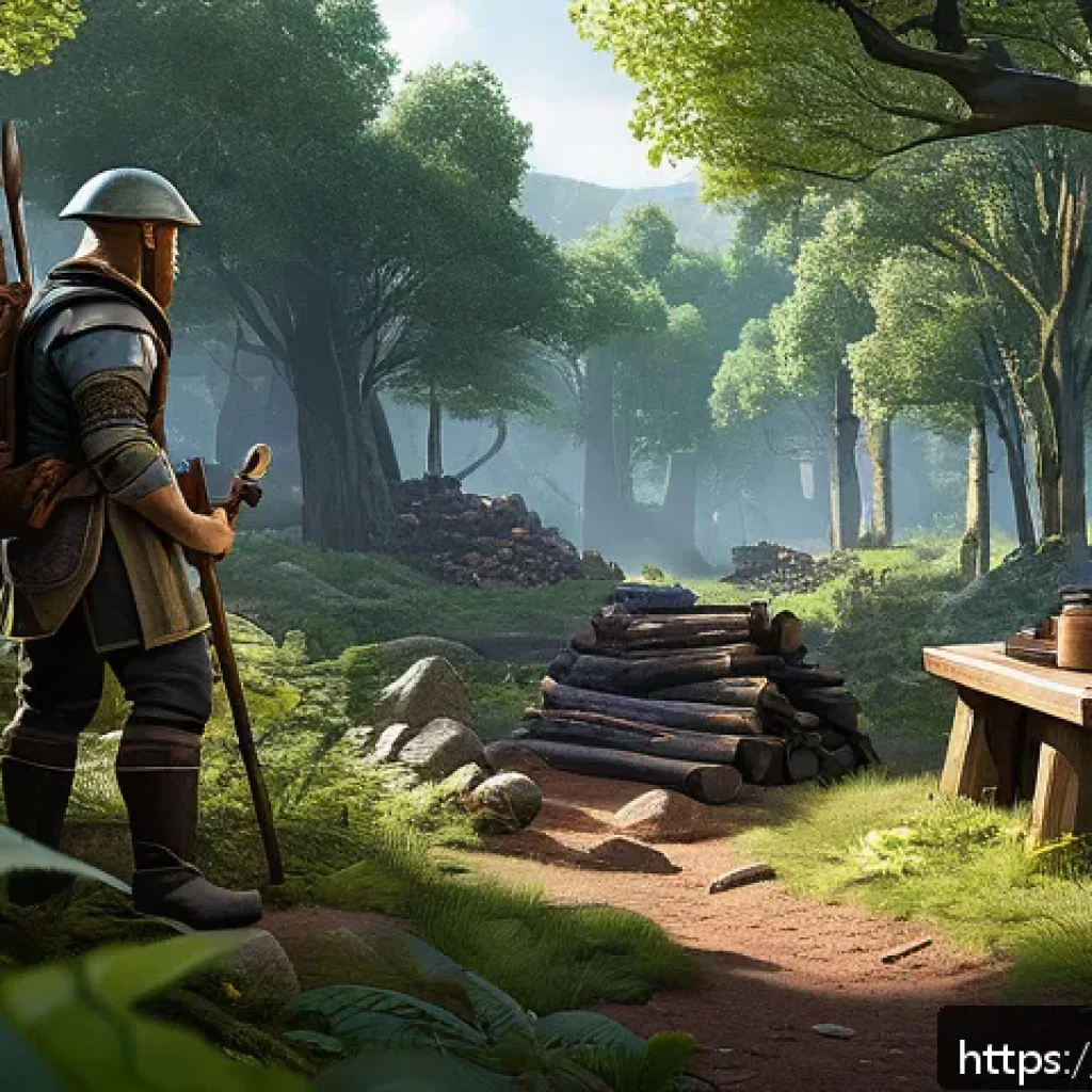 이터널리턴 커뮤니티 상위 랭킹 공략 - A detailed fantasy game scene showing a skilled player character collecting key resources early in a...