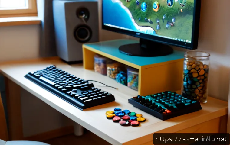 Home 17 이터널리턴 아이템 활용 팁 - Photorealistic Scandinavian gaming desk in a bright Stockholm apartment, focused young adult player ...